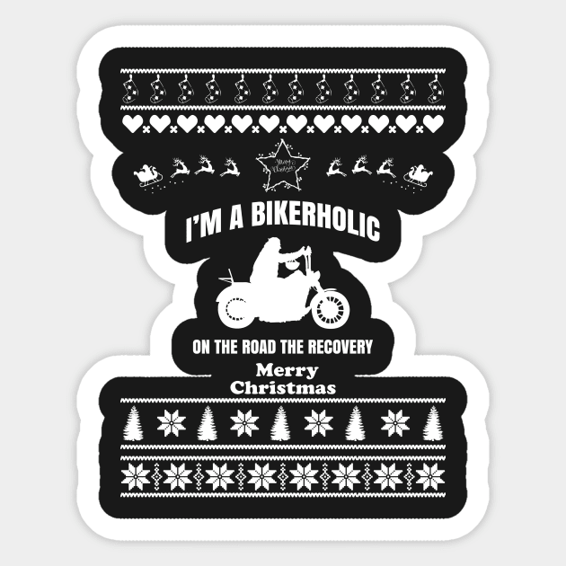 Merry Christmas BIKERHOLIC Sticker by bryanwilly